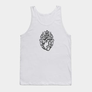 burning heart Anatomical heart t-shirt Tank Top